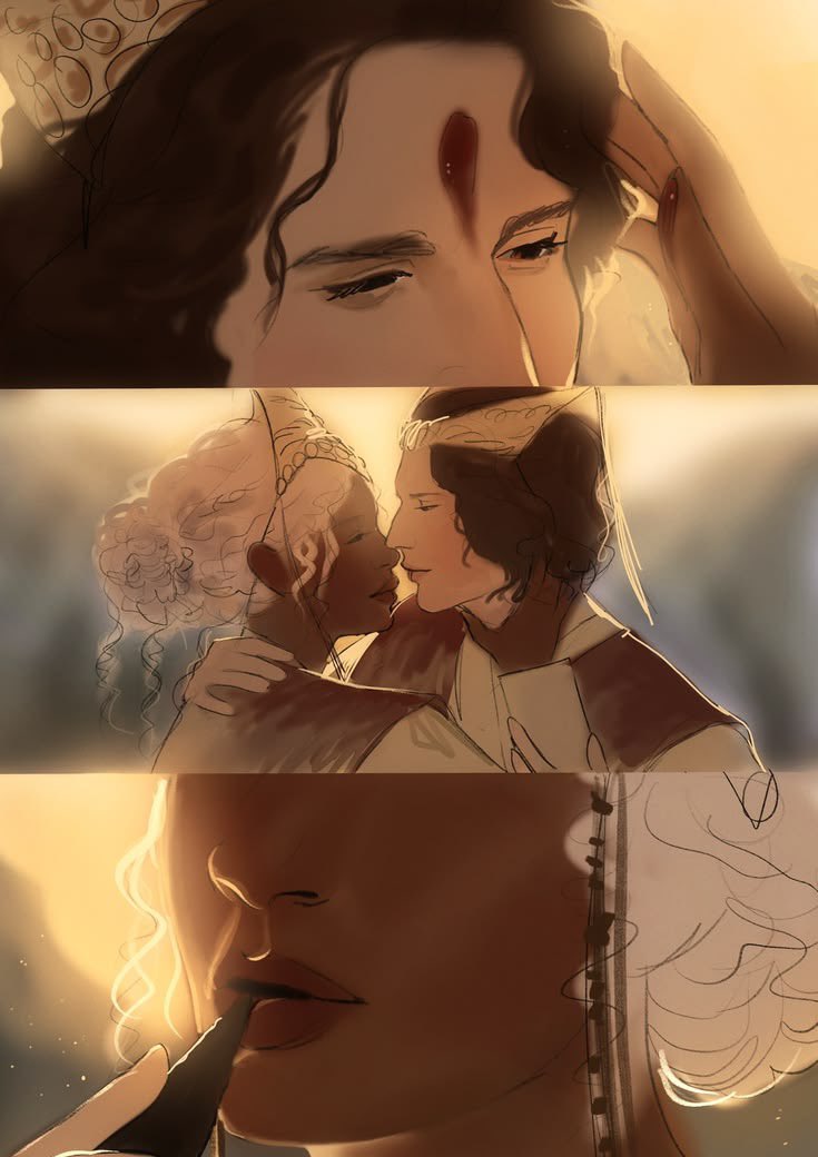 acervobaela's tweet photo. 📁 ’ fanart Baela Targaryen &amp; Jacaerys Velaryon, In another life, art by @manymanymirrors 🤍 https://t.co/s9o3Y8d8Y5
