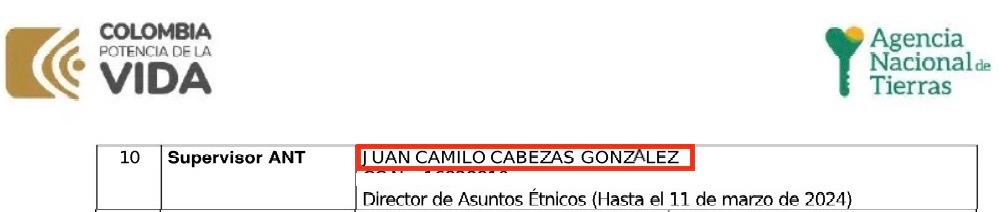 dianadiago's tweet photo. ¡Otro Petrista  llega al Gobierno de @ABDELAESPRIELLA ! Y a trabajar con Lina María Garrido .

Juan Camilo Cabezas González fue Director de Asuntos Étnicos de la @AgenciaTierras  durante el Gobierno @petrogustavo  y ahora vuelve a ocupar el mismo cargo, esta vez bajo la dirección de Lina María Garrido.

Doctora @linamariagarri1 , usted fue opositora de Petro. ¿Por qué entonces gobierna con funcionarios del petrismo?

¿Dónde quedó el cambio que se prometieron?

No puede ser que funcionarios vinculados al Gobierno Petro continúen ocupando cargos directivos en el nuevo Gobierno.

Señores ministros: los colombianos esperan caras nuevas y meritocracia, no más continuidad del petrismo.

¡Coherencia, por favor!

Presidente @ABDELAESPRIELLA , que no le metan más petristas.

🔄 Compartan para que esta denuncia llegue al Presidente.