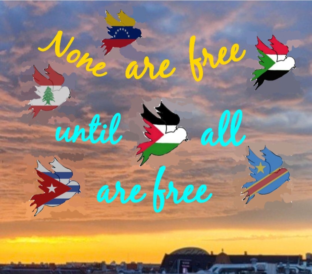 ProudSocialist's tweet photo. Free Palestine.
Free Lebanon.
Free Sudan.
Free Congo.
Free Cuba.
Free Venezuela.

Free the world and the working class from the capitalist and imperialist machine! https://t.co/tKuPf1rJqb