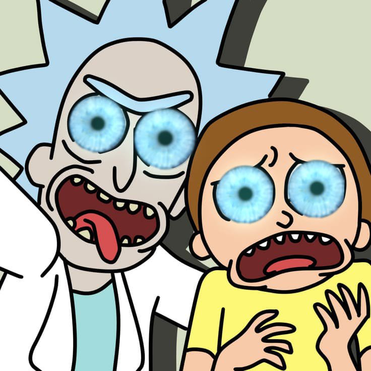 superfoolfan's tweet photo. The fact that Morty is the one who looks the most like Rick really warms my heart bro 😭😭thats his lil boopah ANDD  I can totally picture them being insufferable about it too, lol. like, they have the most piercing matching blue eyes you've ever seen in your life https://t.co/m3aYIgm57Z
