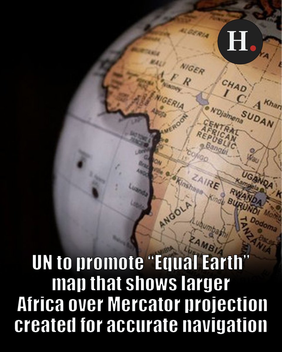HumanEvents's tweet photo. UN to promote "Equal Earth" map that shows larger Africa over Mercator projection created for accurate navigation

Read more: https://t.co/mSwOeO4Yfr https://t.co/6Ky2r2Gnhs