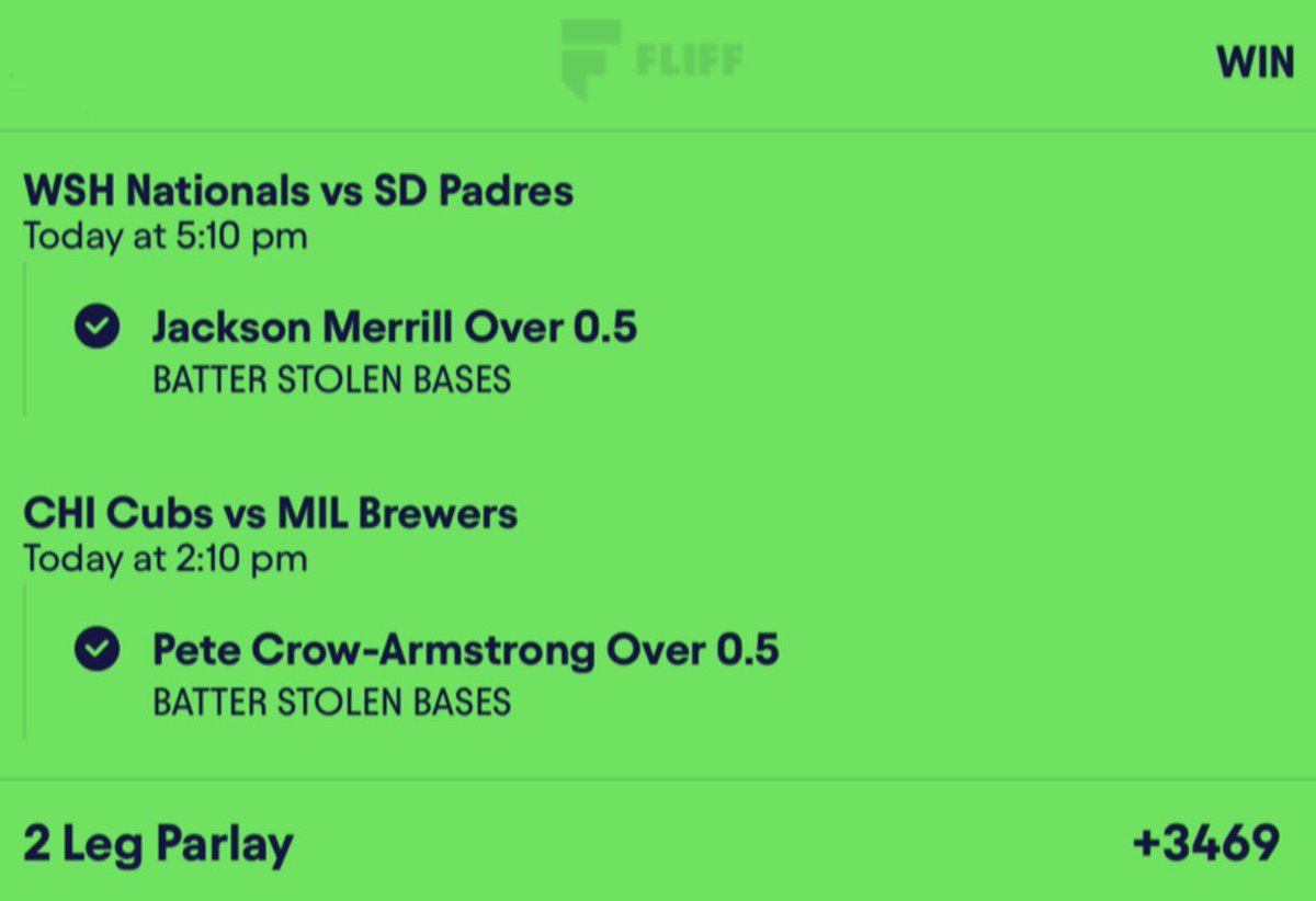 CristinaBets's tweet photo. Bangg LFG‼️‼️ Jackson Merrill &amp; PCA✅✅

Cash 💰 💰 the 2 bet Stolen Bases lay⚾️⚾️✅✅ https://t.co/bvpXx6fSRX