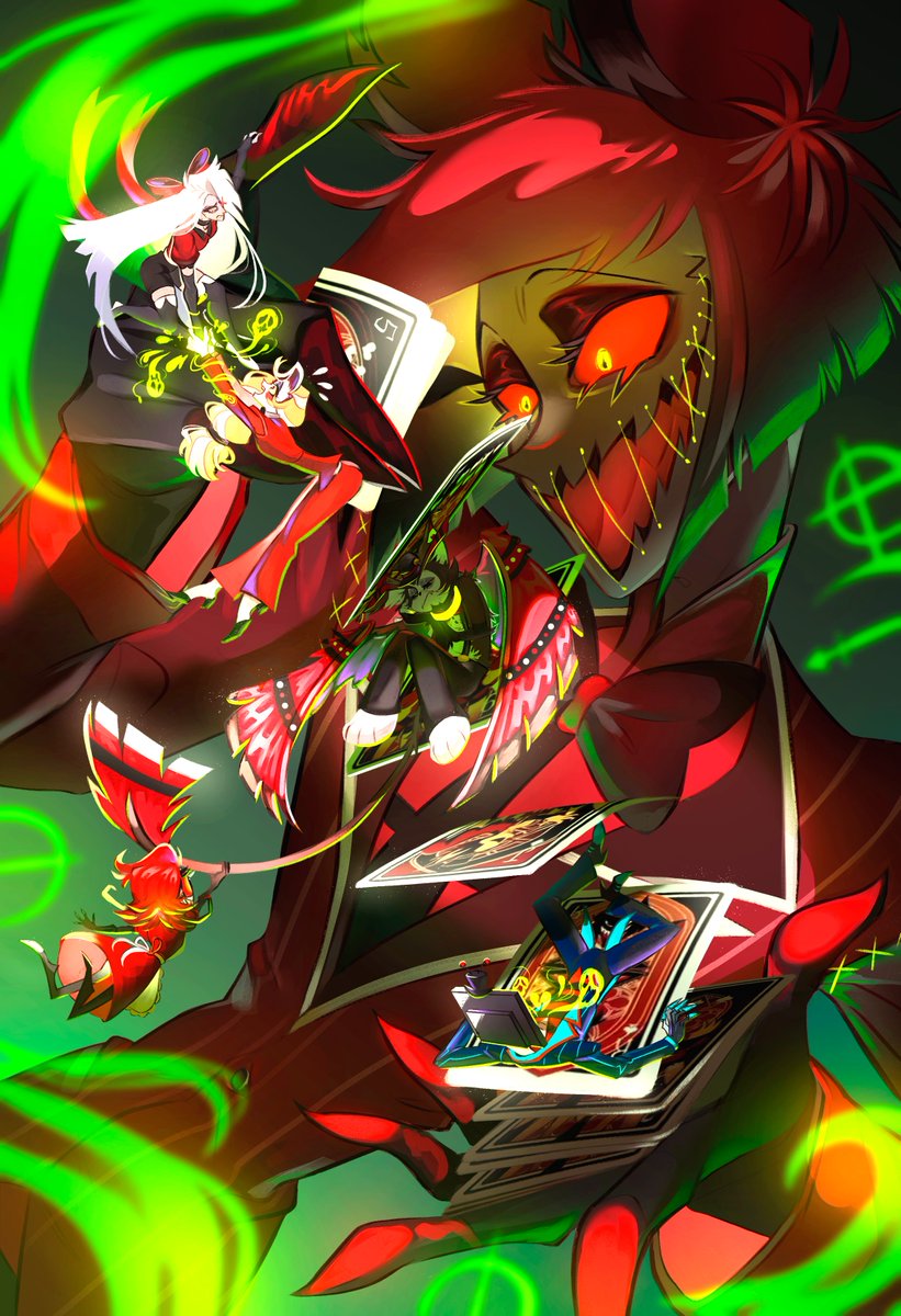 kireimoe's tweet photo. My piece for @onehelluvazine !! I wanted to draw Alastor and everyone he has a deal with. I'm so incredibly proud to be part of this zine, and of the work I did for it.
#hazbinhotel #alastor #radiostatic https://t.co/eTACRU9f7H