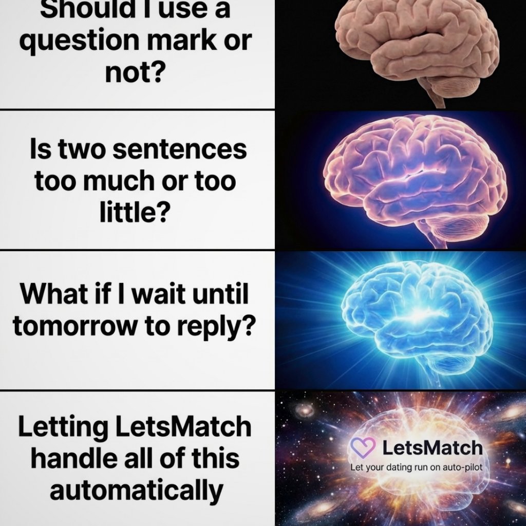 letsmatchdawnn7's tweet photo. The sheer volume of headspace consumed by decisions that truly don't warrant it. Is this comma necessary? Should I tweak the tone? Do I hit send or hold off? To double text or just let it be. There is so much more to life than overthinking the mundane https://t.co/lfd2zBrKy8