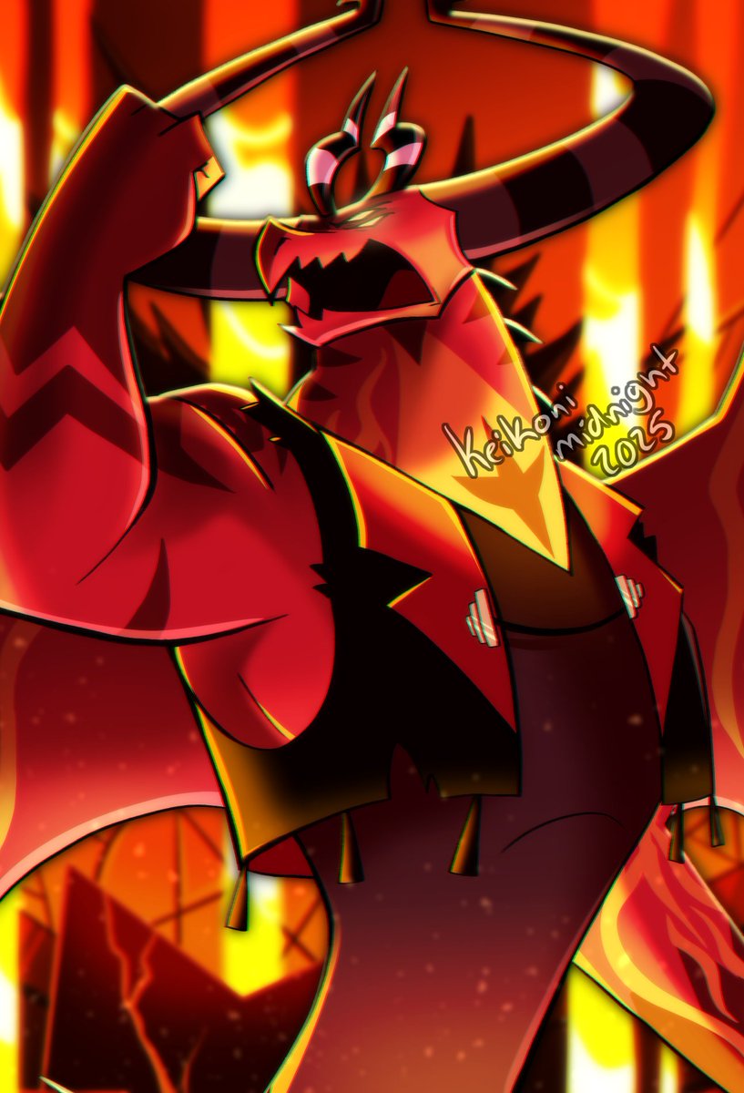 keikonimidnight's tweet photo. We're allowed to show things now! Trading card designs of Striker and Satan I did for @OneHelluvaZine https://t.co/wFLRGpIC7t