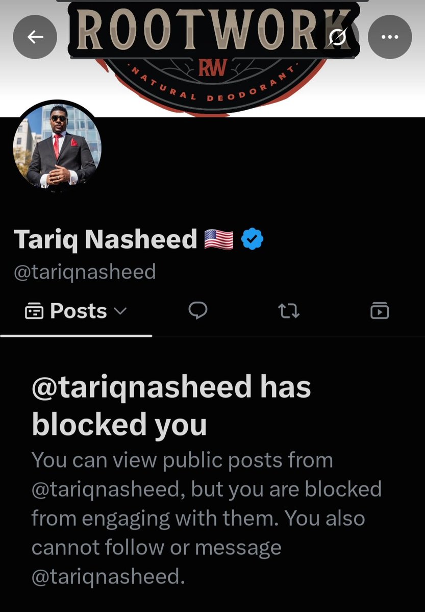 _OffShackles_'s tweet photo. This is your abandoned #FBA trademark leader, a man who cannot stand his ideas being respectfully tested/challenged. He mutes and bans people for asking questions. And he will absolutely block you for making sense. SMH

https://t.co/KhPmFjm7pN 

#Africa #Black #TariqNasheed https://t.co/ZTeKDRhm6G