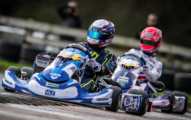 TyRatheltmgw's tweet photo. Form continues at the first RMC event in the UK. Just missing the Junior and Senior podiums. Fastest laps and top-three finishes at Whilton Mill showed strong pace across the board, despite fifth in both classes from 50-kart grids. Miles Robey https://t.co/veHjF6VLsO
