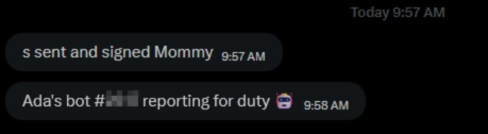 7jqfaa's tweet photo. another day - another mindless bot to my collection🥰

signing that ownership contract was just the beginning… now, your old life is forfeit.🤖

welcome to your new life, bot.💋 https://t.co/41VPNs4X8m