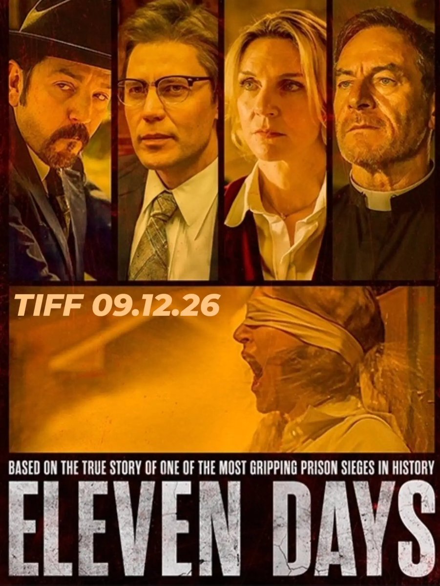 TenochVerse's tweet photo. 🎬🔥 Eleven Days se verá en @TIFF_NET este 12 de septiembre de 2026.Aunque todavía no hay una fecha de estreno en cines, ya estamos listos para ver a este elenco increíble en una historia de rehenes real e intensa. #ElevenDays #TenochHuerta #TIFF #Cine #Thriller https://t.co/Upo5MutDQi