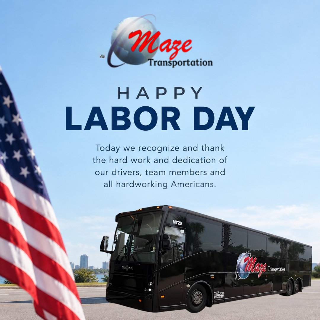 mazeorlando's tweet photo. Happy Labor Day from all of us at Maze Transportation! https://t.co/4GEb3jrmlg