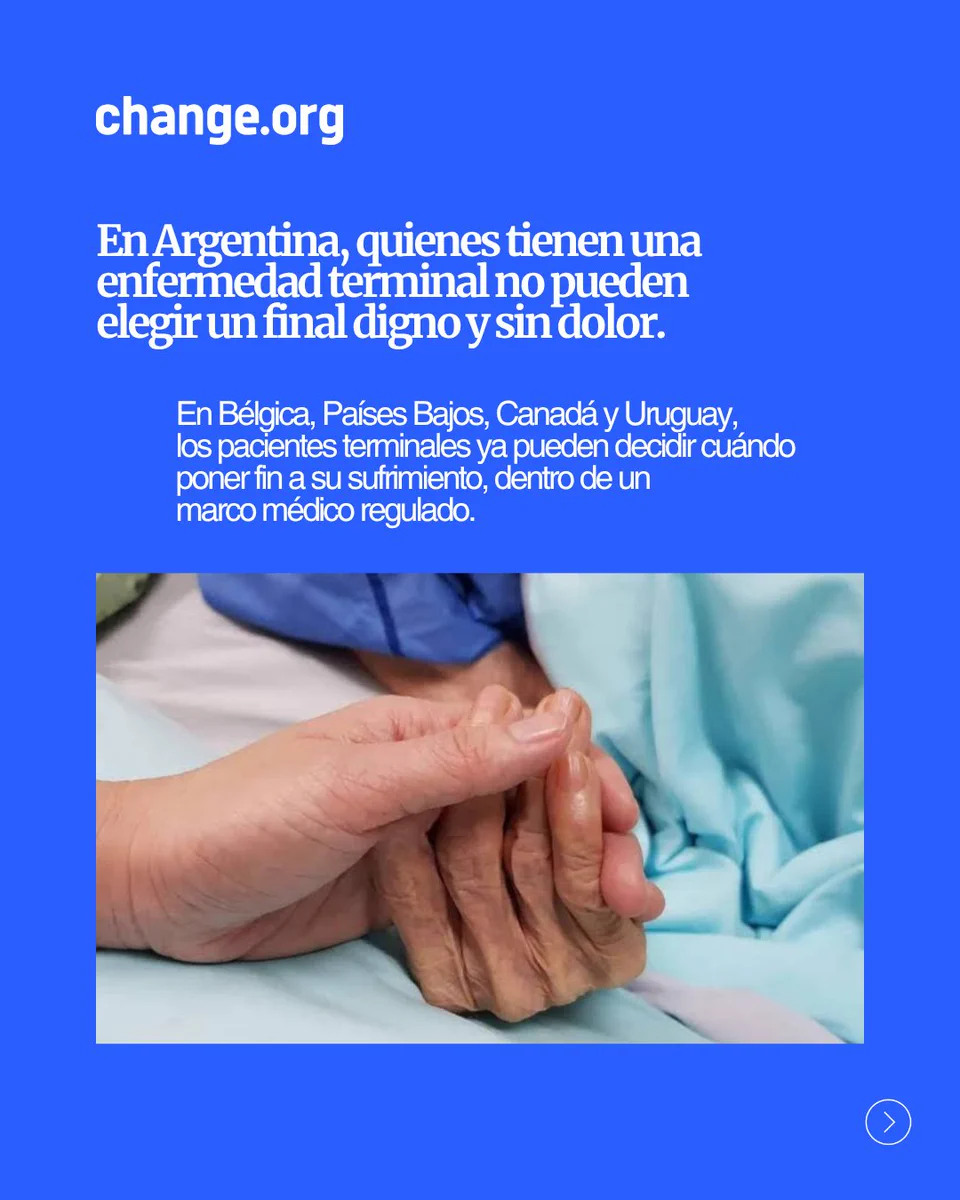 Text advocating euthanasia rights and a caring hand hold.