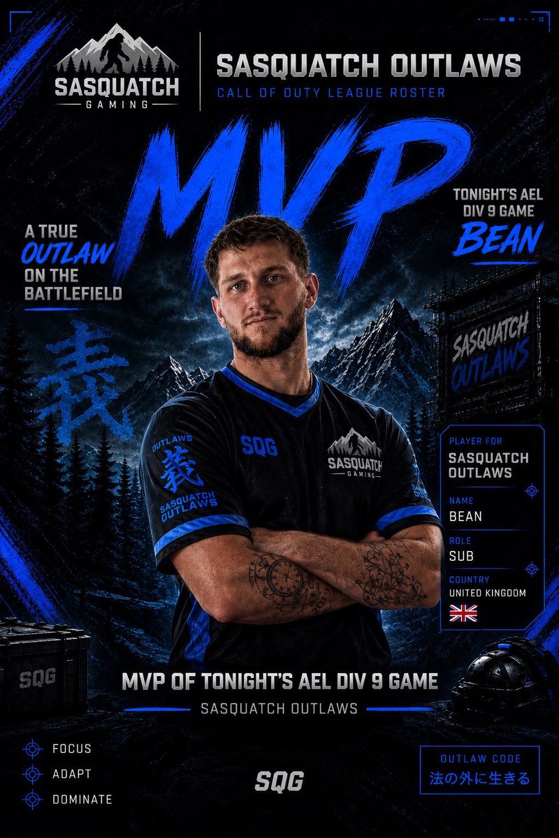SQGGaming's tweet photo. 🏆 BEAN IS YOUR MVP! 🏆

Huge performance tonight in AEL Div 9 🔥💪

@AMeLeague https://t.co/bNJQ8vDg6j