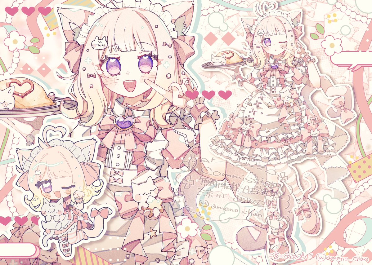 ameno_chan's tweet photo. skebありがとうございました🎀🫧🩷
お衣装までデザインさせていただきました❣️
ケモ耳メイドさんはかわいい🐱🍳 https://t.co/762Gir3XFm