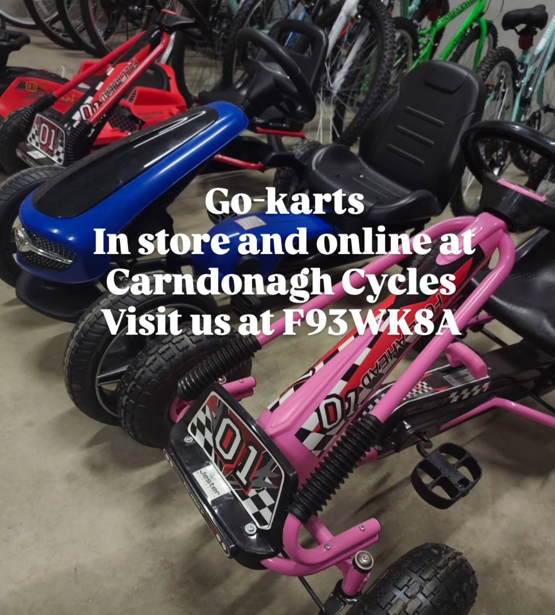 SpringKimlzd's tweet photo. New and used bikes, repairs, go-karts, electric ride-ons, parts and accessories. Visit Carndonagh Cycles today, 9am–5pm, or shop online. https://t.co/9aiU5stkmi