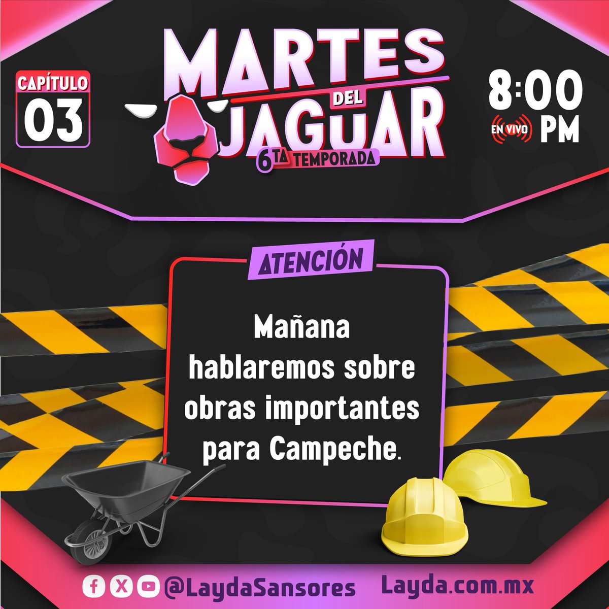 LaydaSansores's tweet photo. Mañana, en el #MartesDelJaguar, les contaré sobre algunos de los proyectos más importantes para Campeche.

Nos vemos a las 8:00 PM. https://t.co/jy8IlQSZfu
