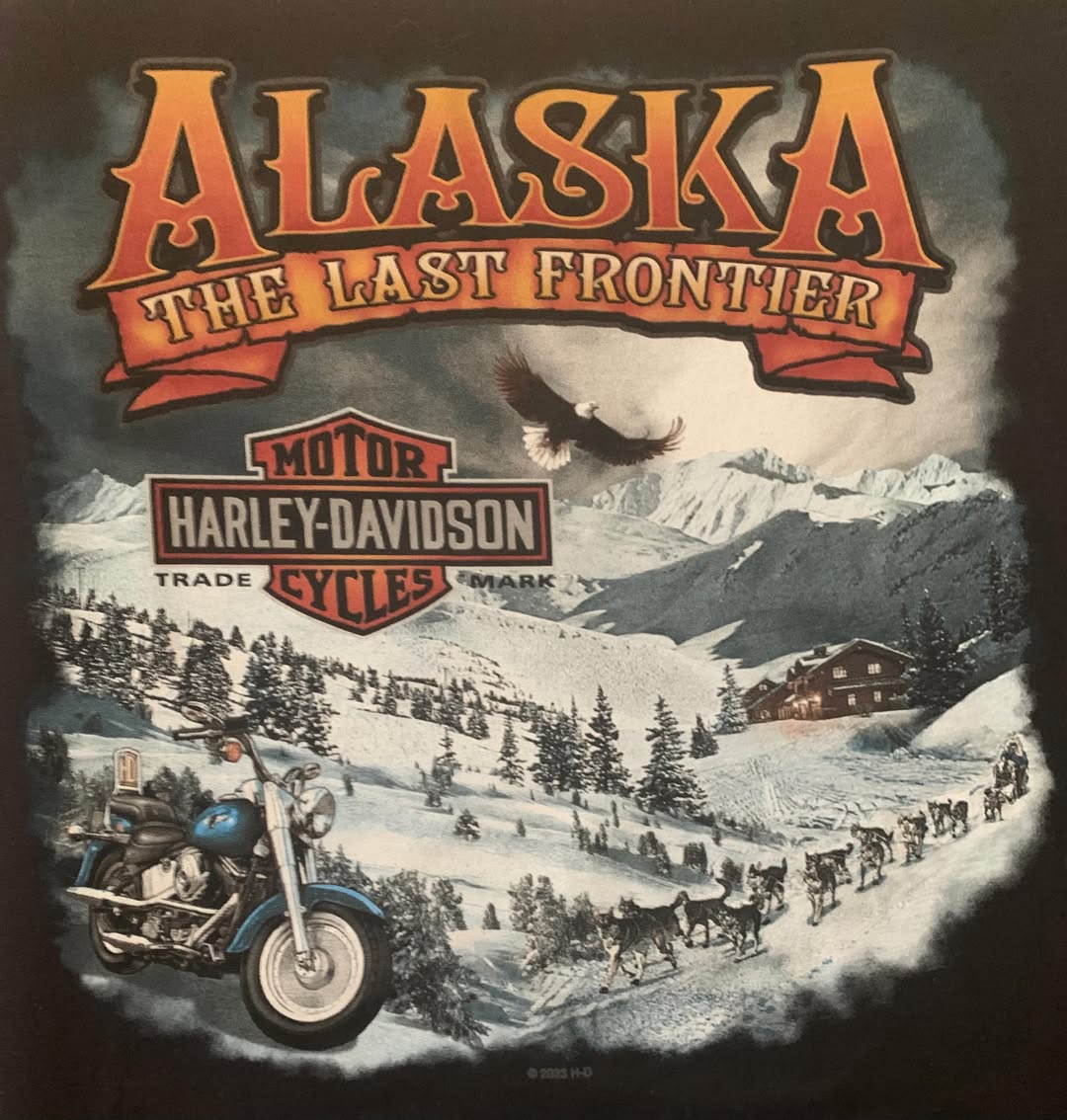 DelmerMarcin's tweet photo. T-SHIRT TUESDAY

Sharing weekly motorcycle tees from 30+ years of riding. Kenai Peninsula H-D, Soldotna, AK. Front/back. https://t.co/uSh1xoy5oH