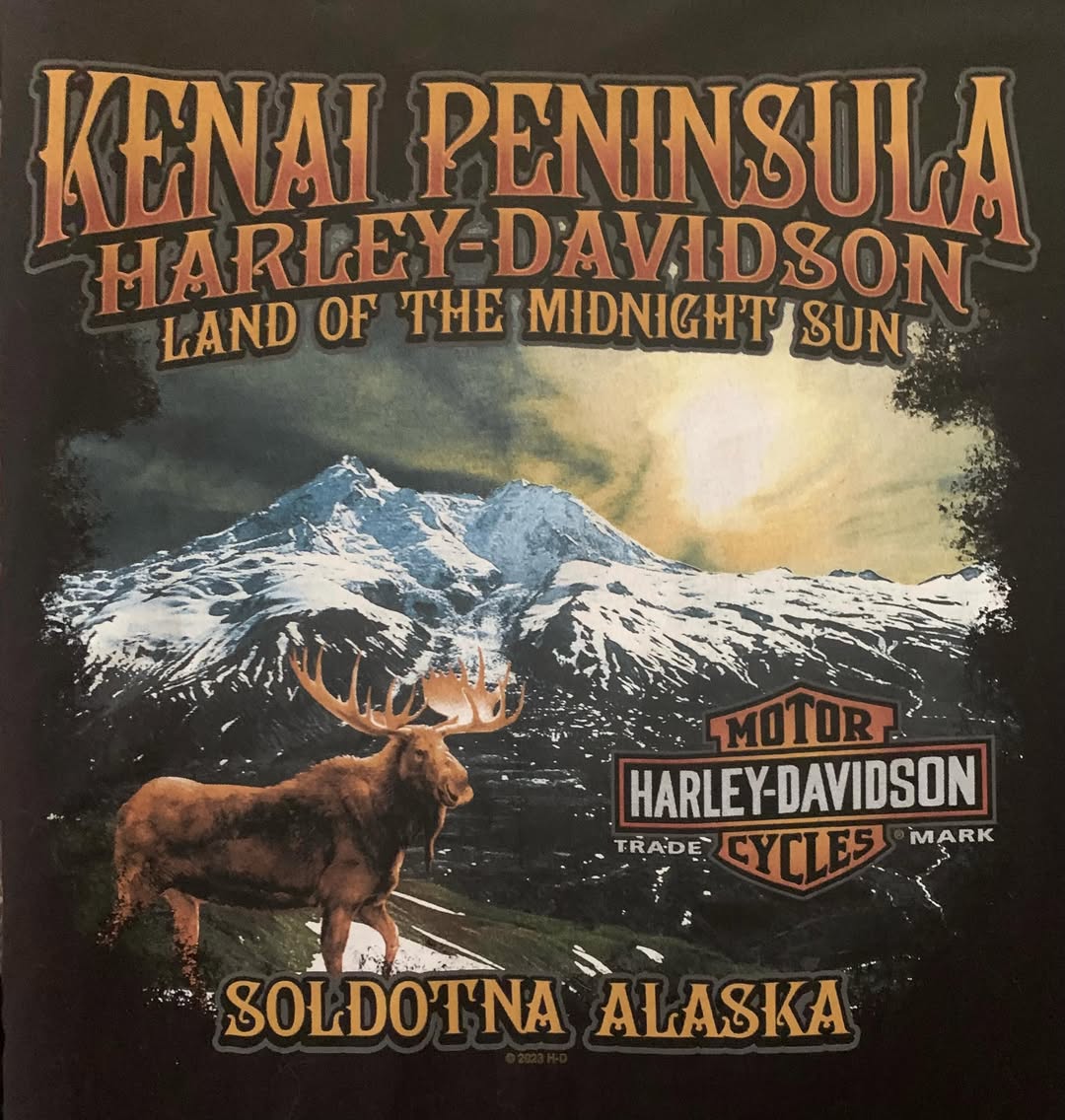 DelmerMarcin's tweet photo. T-SHIRT TUESDAY

Sharing weekly motorcycle tees from 30+ years of riding. Kenai Peninsula H-D, Soldotna, AK. Front/back. https://t.co/uSh1xoy5oH