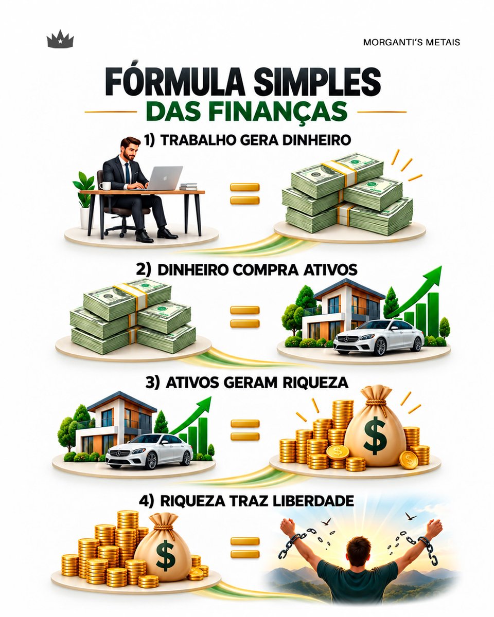 MorgantisMetais's tweet photo. Trabalhar gera dinheiro. Mas o que você faz com ele é o que pode transformar renda em patrimônio. 💰

A lógica é simples: use o dinheiro para adquirir ativos, construa riqueza ao longo do tempo e conquiste mais liberdade para escolher como viver.

Ouro, prata e outros metais preciosos podem fazer parte dessa estratégia de diversificação e preservação de patrimônio. 

🪙Conheça as opções disponíveis na Morganti’s Metais.

🔗 Acesse o site pelo link na bio e confira.