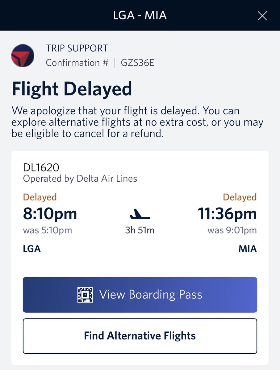 Kyleketchmark's tweet photo. Please make it stop @Delta :( https://t.co/JLjVVzKneO