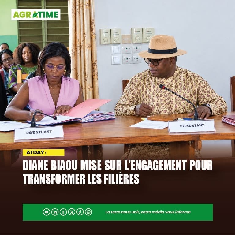 Agratime1's tweet photo. Nommée en Conseil des ministres du 02/09/2026, Olaïtan Diane Biaou a officiellement pris ses fonctions de directrice générale de l’#ATDA #Ouémé -#Atlantique -#Littoral -#Mono, ce lundi 7 septembre 2026 au siège de l’agence, à Abomey-Calavi

Lien de l’article en commentaire https://t.co/XX2JBlg7mY