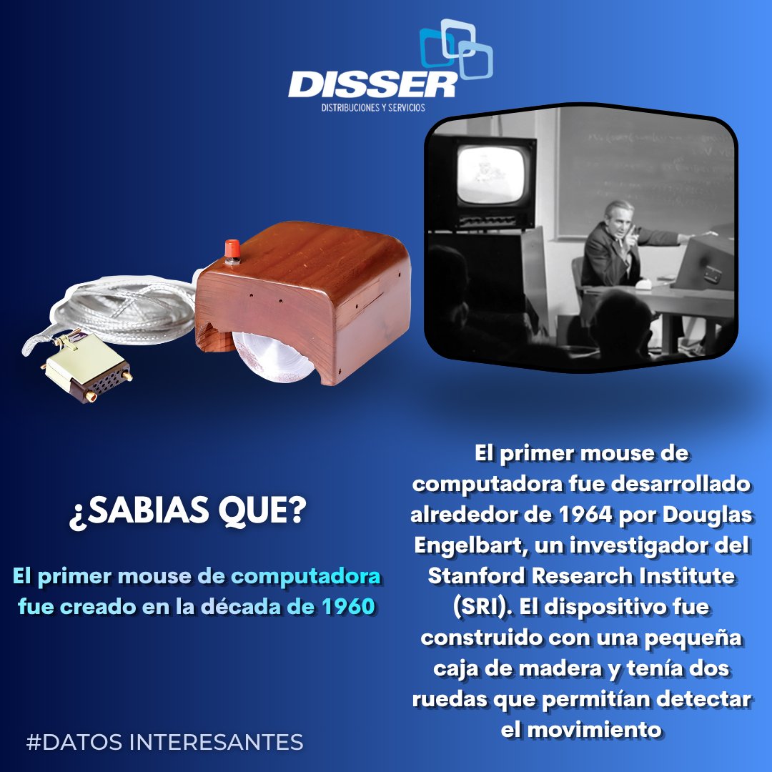 DisserMX's tweet photo. 🖱️ ¿Sabías que el primer mouse de computadora fue creado en la década de 1960? 🤯

#empresas #negocios #business #seguridad #precio #Ofertas #tecnologia #innovacion #Ventas #DISSER #SabiasQue #DatosInteresantes https://t.co/5dVgypk0bm