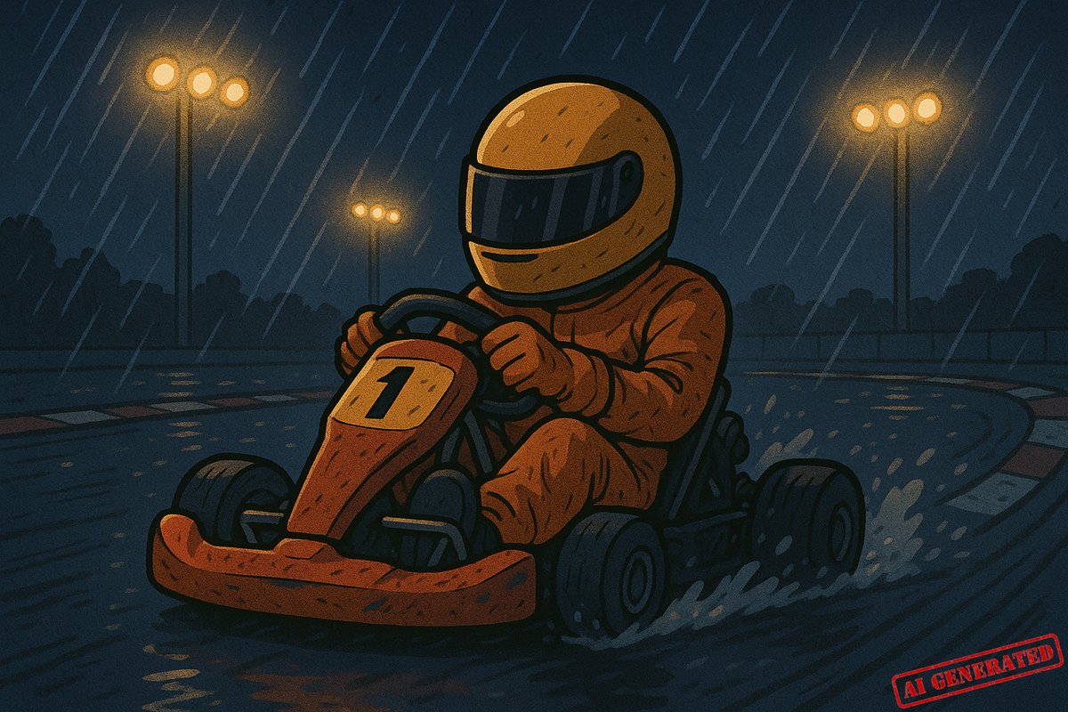 MaurineHanwofd's tweet photo. Freaky Race Night! Rain chaos in Greinbach! At the Team Kart Trophy, Daniel Riegler &amp; David Decker battled heavy rain, aquaplaning, and a flooded track. Despite starting issues and setbacks, they fought back to finish 5th in both races. https://t.co/Uo5k5rt0R2