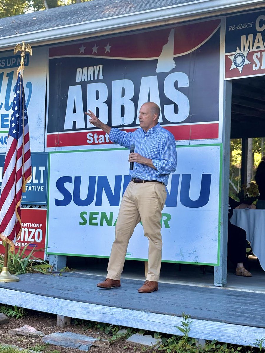 SununuSenator's tweet photo. Great to be back home at the Salem Republican Town Committee Labor Day Picnic. Kitty and I had a blast! https://t.co/dPNybHpVPh