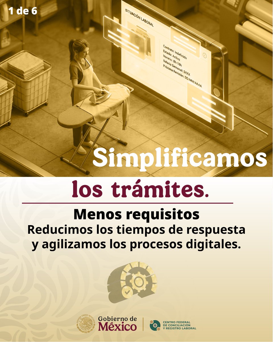 Centrofcrl's tweet photo. 📲 Trámites más sencillos, ágiles y digitales.

El #CentroFederalLaboral elimina requisitos, integra procedimientos y reduce hasta 50% algunos plazos de resolución.

👉 Conoce los principales cambios en el carrusel.

🔗 Consulta el Acuerdo: https://t.co/8cb9wnGOEd

🧵1/2 https://t.co/EngZzzywTO