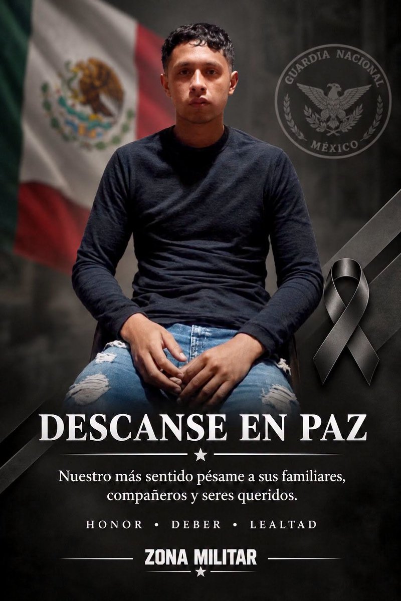 GARCIPAVON's tweet photo. ✍️  Zona Militar  ✍️

🕊️ DESCANSE EN PAZ... Con profundo pesar lamentamos el fallecimiento de un integrante de la Guardia Nacional, cuyo cu3rpo fue localizado sin vida junto con otras tres personas en la localidad de Plan de Lima, municipio de Juan R. Escudero, Guerrero.
De acuerdo con la información difundida por la Secretaría de la Defensa Nacional, el elemento había aparecido previamente en un video difundido en redes sociales, realizando declaraciones relacionadas con las acciones de seguridad que llevan a cabo autoridades de los tres órdenes de Gobierno en Guerrero. Posteriormente, fue localizado sin vid@.
Desde ZONA MILITAR expresamos nuestras más sinceras condolencias a sus familiares, amigos, compañeros y seres queridos. En estos momentos de profundo dolor, hacemos votos por que encuentren fortaleza y consuelo ante esta irreparable pérdida.
Asimismo, nos unimos al llamado para que las autoridades esclarezcan plenamente estos hechos y se haga justicia.
Que descanse en paz.
Honor a quien sirvió a México 🇲🇽
🕯️ Nuestro respeto y solidaridad con su familia y con todos los integrantes de la Guardia Nacional.