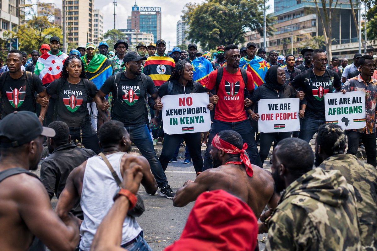 Gofaree1's tweet photo. Tell #Ruto and #Ramaphosa that Kenyans have rejected their divisive agenda against Africans. Unlike what happened in South Africa, Kenyans will not allow xenophobia to become our path. We know better, and we will stand for African unity.

#kenya https://t.co/v9x5mzvy4C