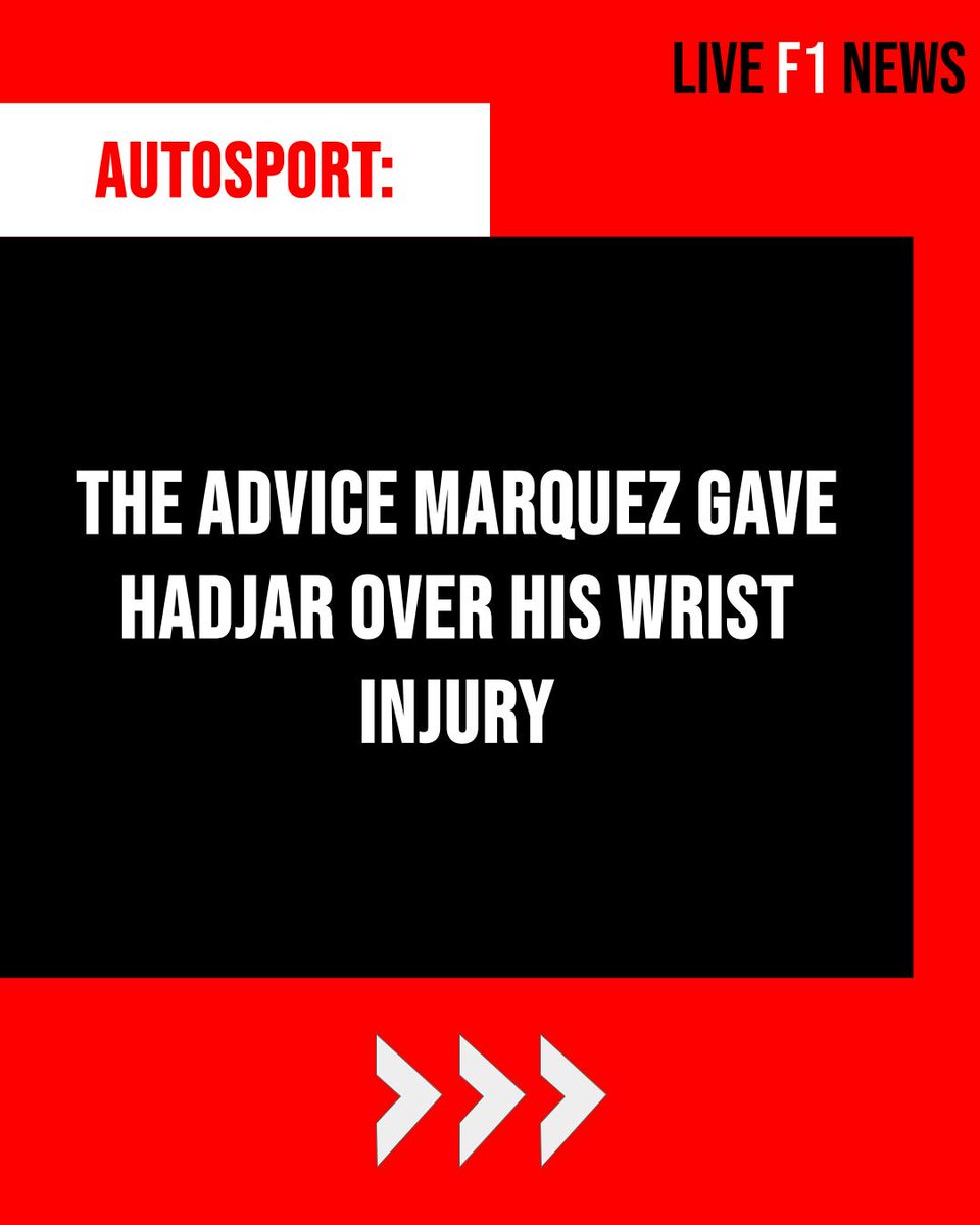 IngerZurawkukj's tweet photo. Live F1 News: The advice Márquez gave Hadjar about his wrist injury https://t.co/F7aChj0rF0