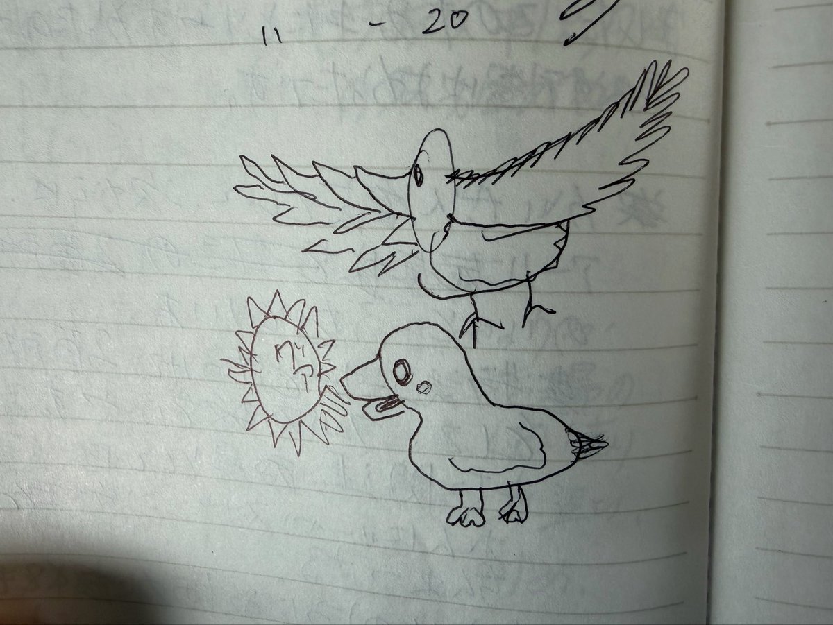 SkyRar2's tweet photo. 研修ノート見返してたら得体の知れない絵が出てきた https://t.co/GKYL4FhqVz