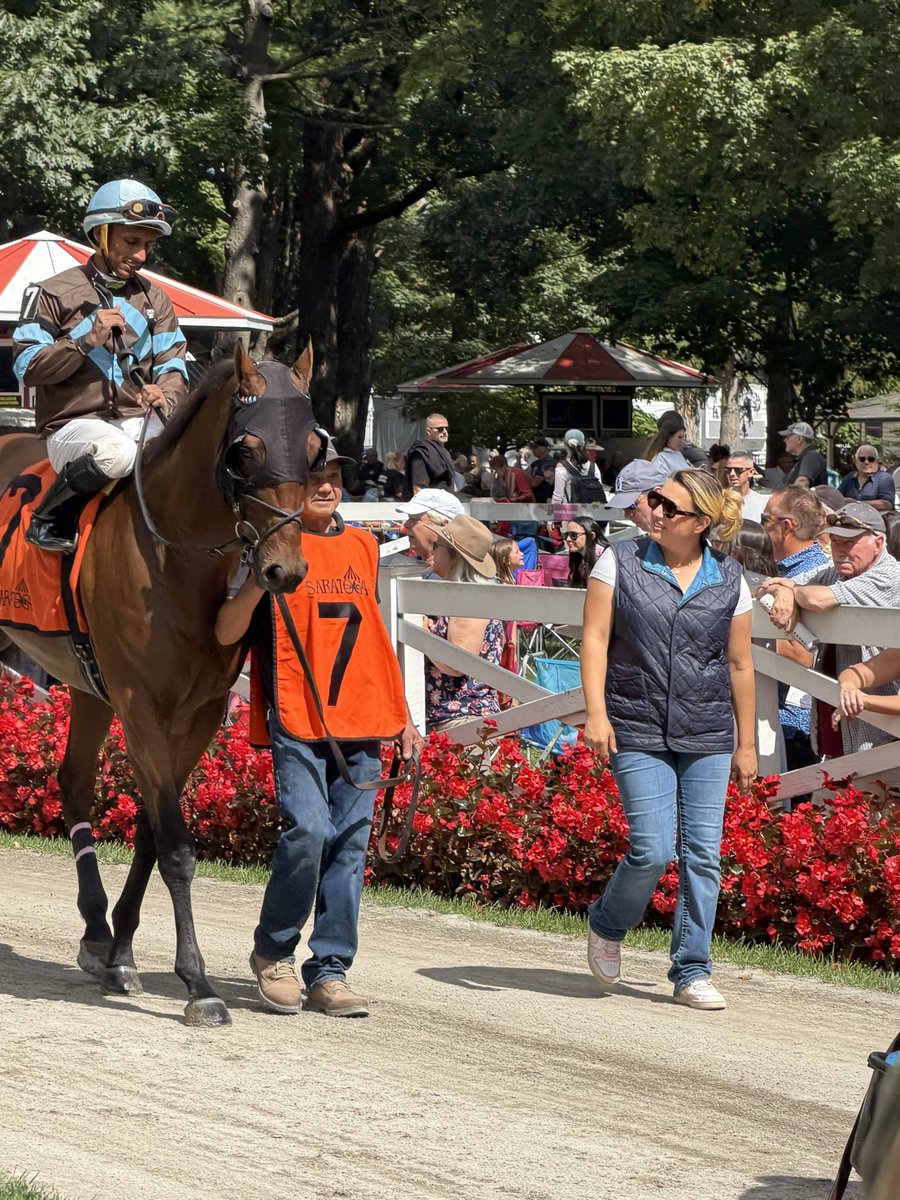 Adrianne_DeVaux's tweet photo. And just like that, another Saratoga meet is in the books. We chased that first Saratoga win all summer. We came damn close more than once, and while we didn’t get it this time, I couldn’t be more proud of the way our horses showed up and competed. 9 starts. 3 seconds, 2 thirds and a fourth. And the most expensive horse we ran this meet cost $62,500. I think that last part might be what I’m most proud of. This is a really hard game, and Saratoga is an even harder place to compete. There’s still room in this game for the little guys to come over and take their shot, and the beauty of Saratoga is that we get to do exactly that. But I think what made this summer even more special had very little to do with the numbers. Somehow along the way we’ve brought together an incredible group of clients who have really become one big family. I’m so thankful for every person who trusts our team with their horses, believes in what we’re building and genuinely wants to see everyone in the barn succeed. I’m also incredibly grateful that I got to have my own family by my side all summer. They were at the barn constantly, cheering us on through all of it. Getting to train a horse that my parents own a piece of is something that will probably never stop being special to me.
Today was another one of those full-circle moments. I got to send Barb over for Dennis and Simone, who were basically my second family growing up. There’s something pretty incredible about getting to grow up around people and then, years later, have them trust you with a horse at Saratoga. To have Barb run third for them today made the last day of the meet that much more special. And a huge thank you to Javi, Julian, Jerry and Carlos. They are there every single day putting in the work, loving these horses and keeping this whole thing moving. None of these results happen without them. The babies continue to work along, and we have some very exciting things coming with them. For now, it’s on to Belmont and for the first time in 6 years, I’ll be spending the entire winter there. Thoughts, prayers and flight points to Florida on snow days are much appreciated 😂