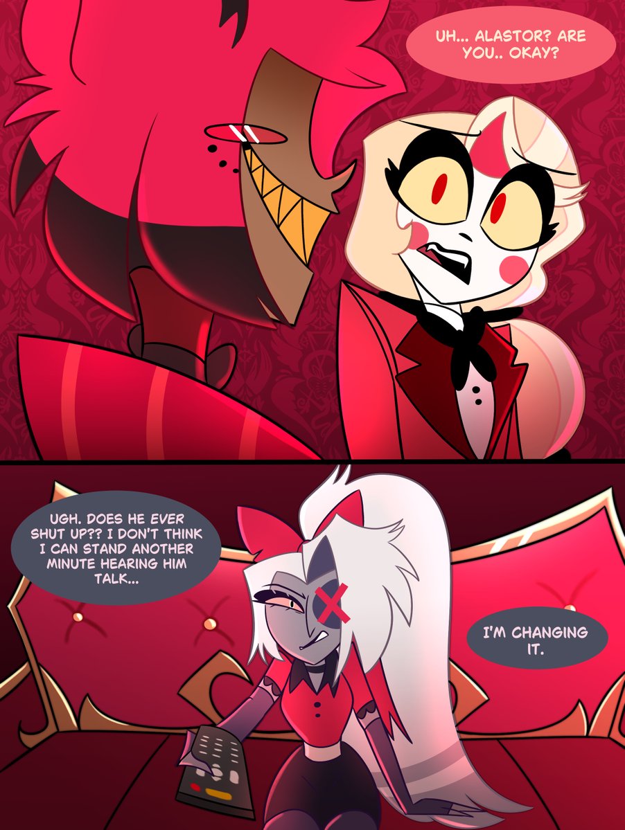 kiwipoplin's tweet photo. I think he likes the look!! 🙂‍↕️

#hazbinhotel #hazbinhotelalastor #hazbinhotelvox https://t.co/suIsk4AuEy
