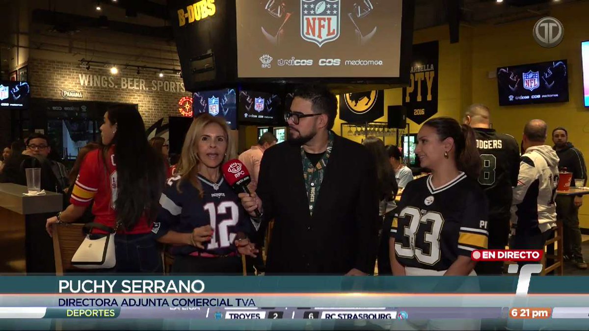 TReporta's tweet photo. Este lunes se lleva a cabo el lanzamiento comercial de la NFL, que será transmitida por las pantallas de @rpctvpanama y @COSPanama.

“Nos sentimos sumamente complacidos y una vez más Medcom marca la vanguardia. En RPC vamos a estar transmitiendo la NFL, que para nosotros es una gran noticia, tanto para nuestros televidentes como para nuestros clientes. Un producto más premium en donde van a poder estar mandando todo sus anuncios comerciales, todas sus promociones, iniciamos desde este domingo”, Puchy Serrano, directora adjunta Comercial TVA.