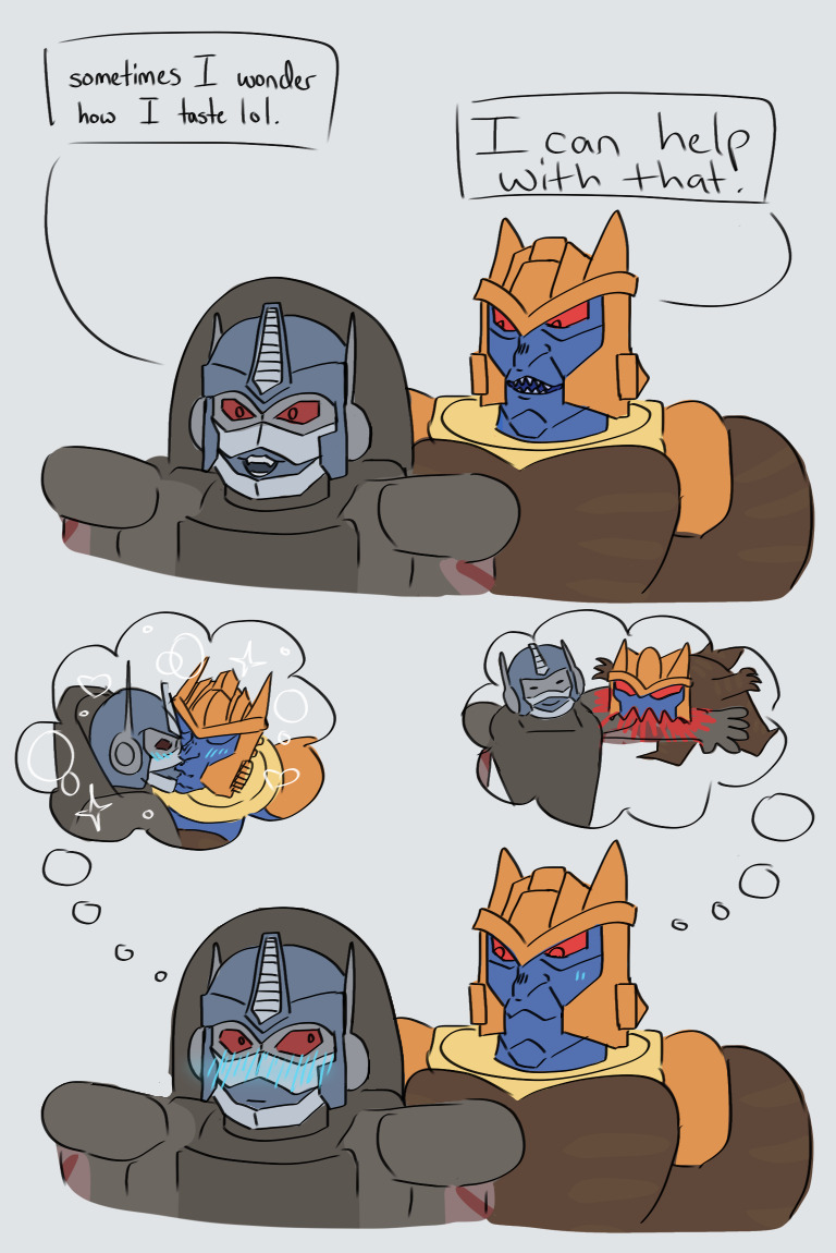 bigcatfishe's tweet photo. save some for the rest of us dinobot!!!
#doop #dinotrap #beastwars #transformers #optimusprimal #rattrap https://t.co/F3HTYqGE6x