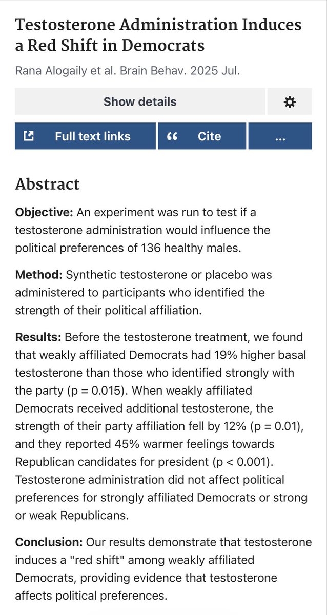 BenjiLeder's tweet photo. Scientists have proven what many already suspected, that the Democrats are officially the party of “Low T”.😂

#TrustTheScience💯 https://t.co/1OB1W7fXga