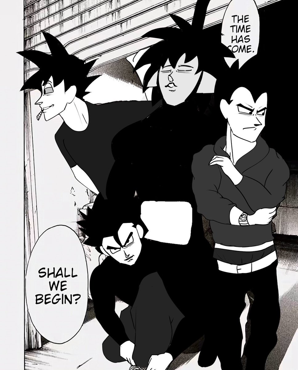 TopHatGuy18's tweet photo. All of my dragon ball characters (weed addict goku and vegeta, teletubby broly, and evil gohan) aura farming. https://t.co/MHRboWkYGS