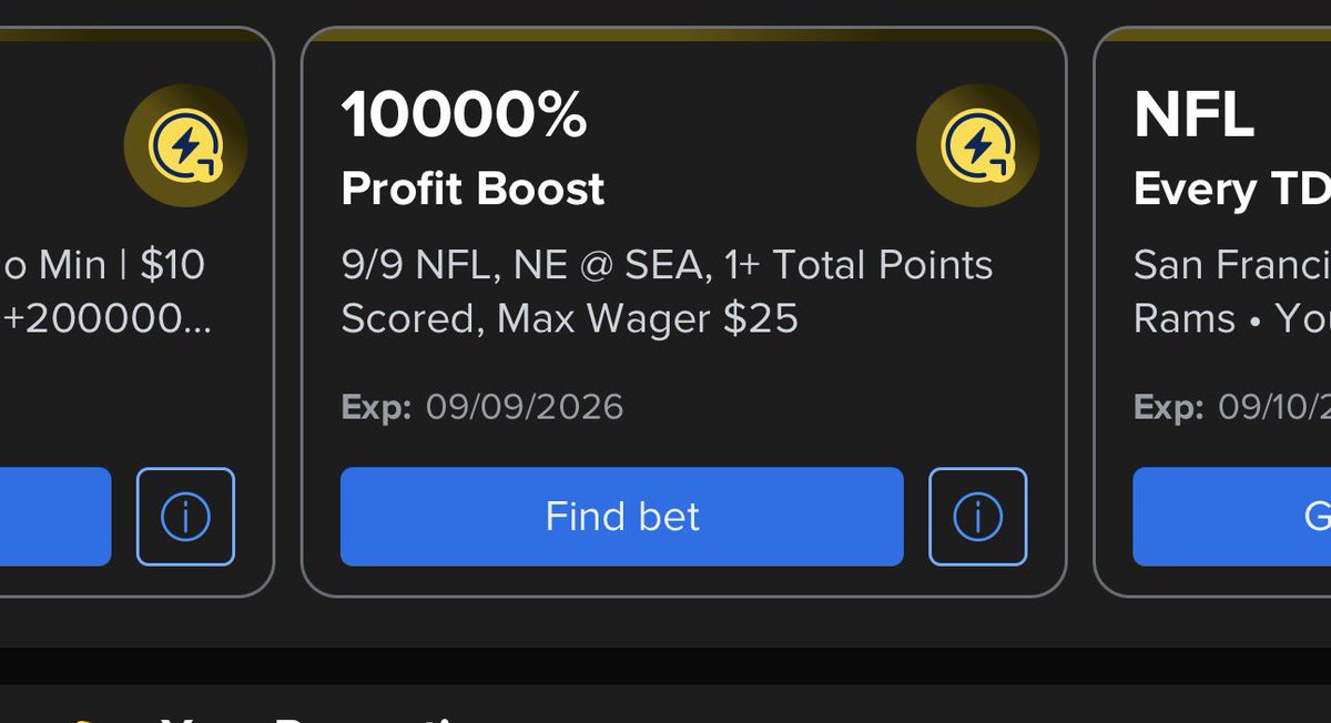 mranney17's tweet photo. @FanDuel_Support I know you’ve told others the issue with this superboost is fixed, but I am still having the issue. When I click find bet it doesn’t take me anywhere. And the bet is nowhere on my Home Screen or under the game bets https://t.co/uoKKmAuwhK