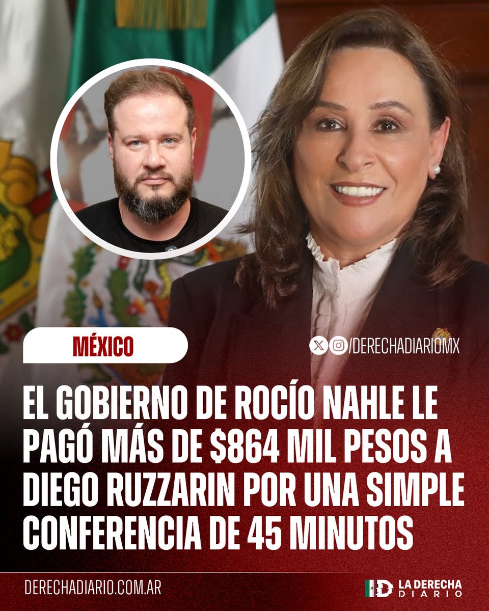 DerechaDiarioMX's tweet photo. 🚨🇲🇽 | PURO DESPILFARRO: El gobierno de Rocío Nahle le pagó más de 864 mil pesos al fanático de Maduro, Diego Ruzzarin, por una conferencia de 45 minutos sobre el comunismo, según reveló el periodista @jorgegogdl. https://t.co/z12L5CabSC