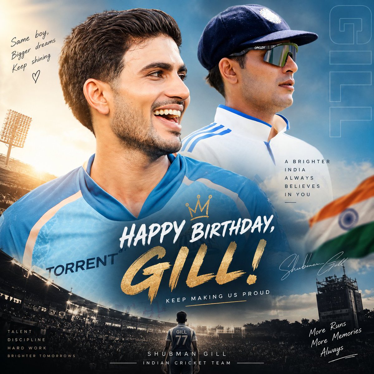 ItsLittleLoops's tweet photo. Happy Birthday, @ShubmanGill! 🎂🏏💙

Wishing you endless success, happiness, more records and many unforgettable moments ahead. Keep shining, Prince! 👑✨

#HappyBirthdayShubmanGill #ShubmanGill #HappyBirthdayGill #TeamIndia https://t.co/SOIcszrzMW