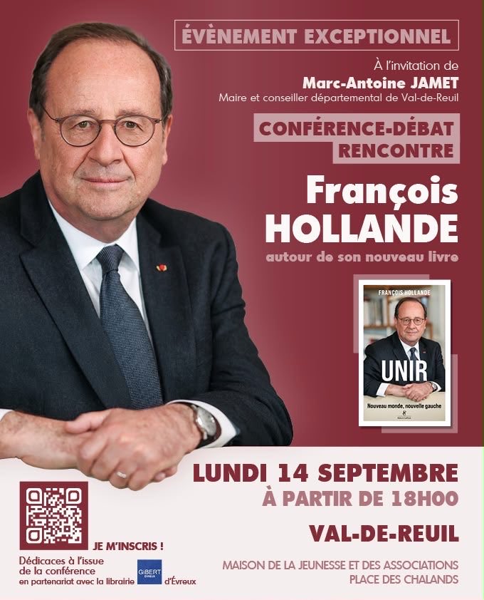 MA_Jamet's tweet photo. Lisez, clicquez, diffusez, venez.
C’est le 14 septembre @valdereuil_info avec @fhollande https://t.co/VO1XAZbzGR
