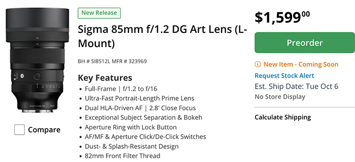 Lrumors1's tweet photo. Sigma 85mm f/1.2 and 20–60mm L Lenses Officially Announced, Preorders Open
https://t.co/ds7fw0DT5y https://t.co/1rMuC7Budx