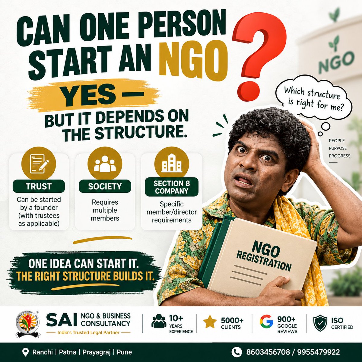 saingoconsult's tweet photo. #NGORegistration #StartAnNGO #NGOIndia #TrustRegistration #SocietyRegistration #Section8Company #NGOConsultancy #Ranchi #Patna #Prayagraj https://t.co/zu3X1y6sZV