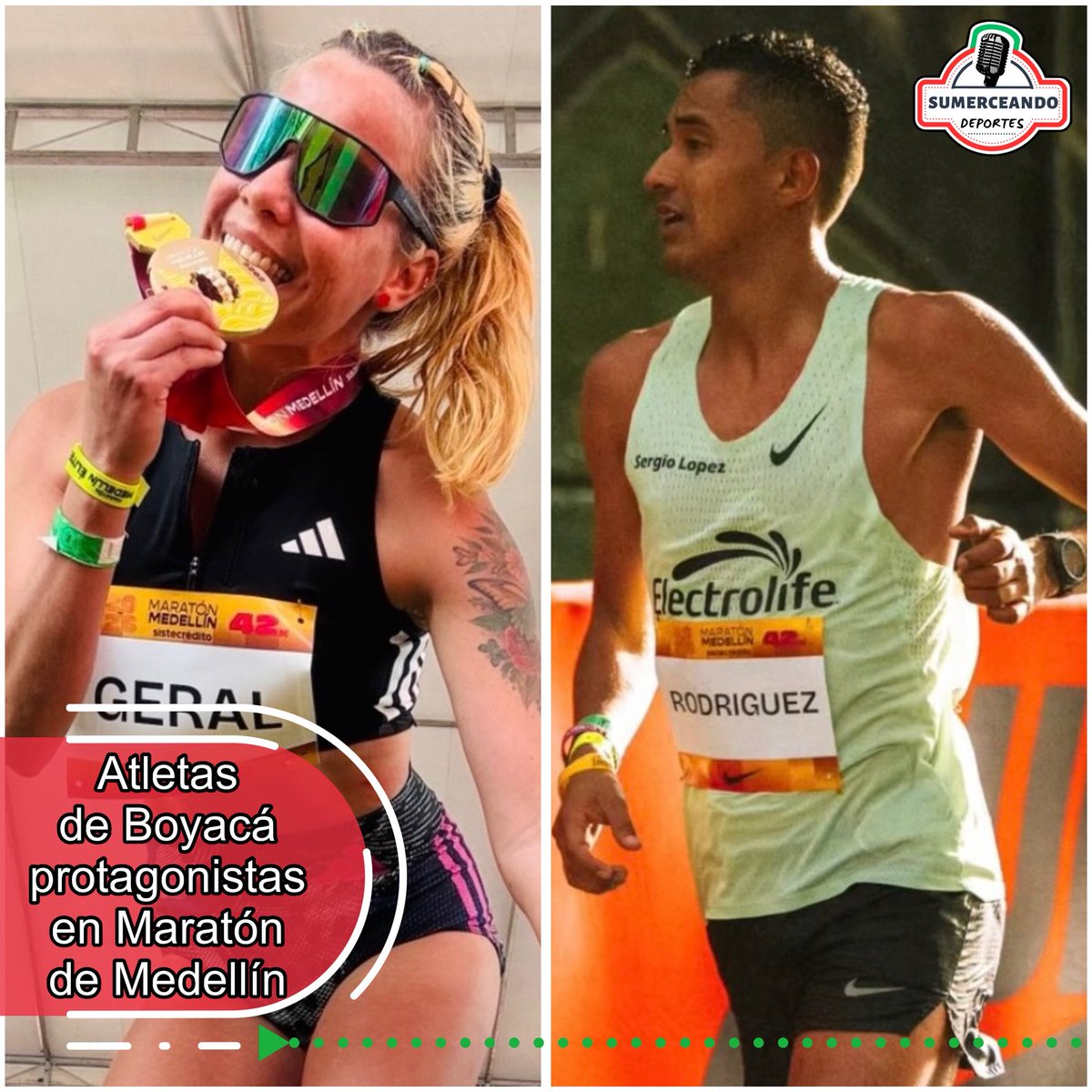 SumerceDeportes's tweet photo. Dos boyacenses en el 🔝5️⃣ de la Maratón de Medellín 

Laura Cusaría y Sergio López, hijos de Paipa, fueron parte del grupo de los colombianos 🇨🇴 más destacados en la ‘Maratón de Medellín’ (42k), competencia que se cumplió el domingo 6 de septiembre.

🧶👇🏽 https://t.co/8PZMR5W74M