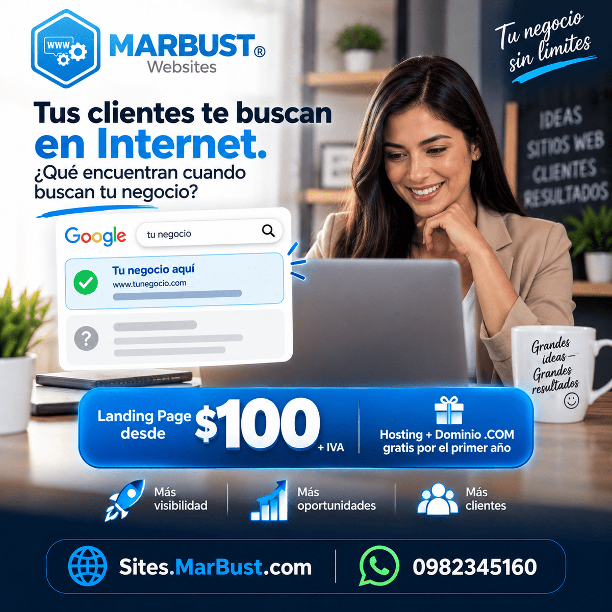 MarbustTech's tweet photo. Haz que tu negocio tenga una presencia digital profesional y convierte más búsquedas en oportunidades. 🌐📈

💻 Landing Page desde $100 + IVA
🎁 Hosting + Dominio .COM GRATIS por el primer año

🌐 https://t.co/LzdNCrEN3e
📲 WhatsApp: 0982345160

#Marbust #LandingPage #DiseñoWeb https://t.co/JBSTF4LO0f