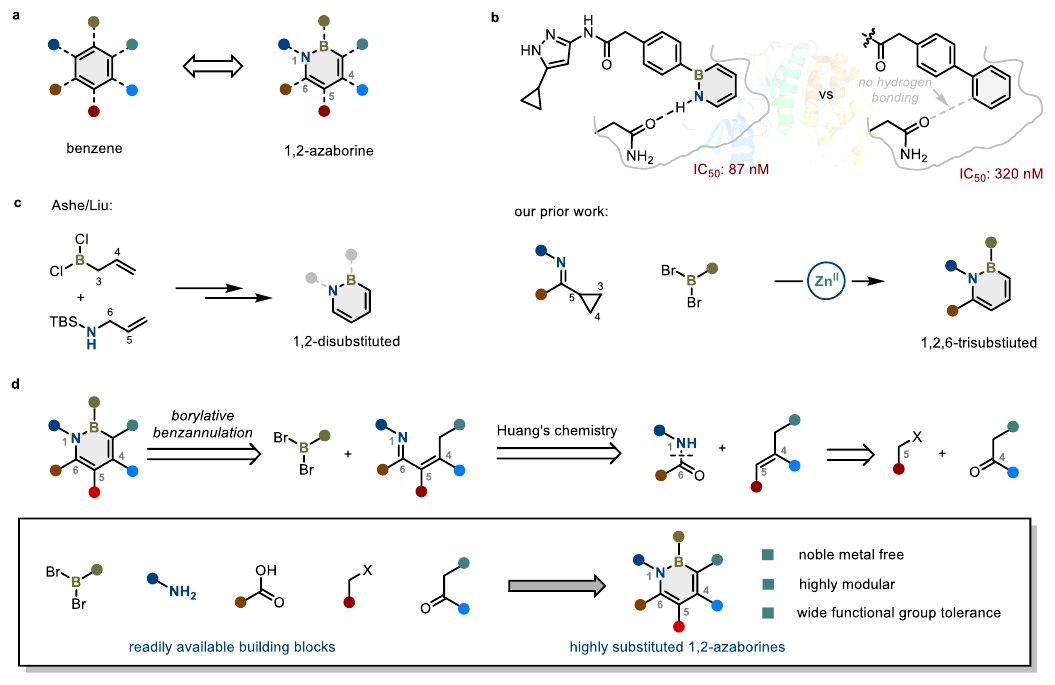 Boron_Chemistry's tweet photo. A General Approach to Highly Substituted 1,2-Azaborines via Borylative Benzannulation of Unsaturated Imines ( @ChemRxiv ): https://t.co/sVKlpO5j9e ( @GuangbinDong ). https://t.co/y6peBdrg0m