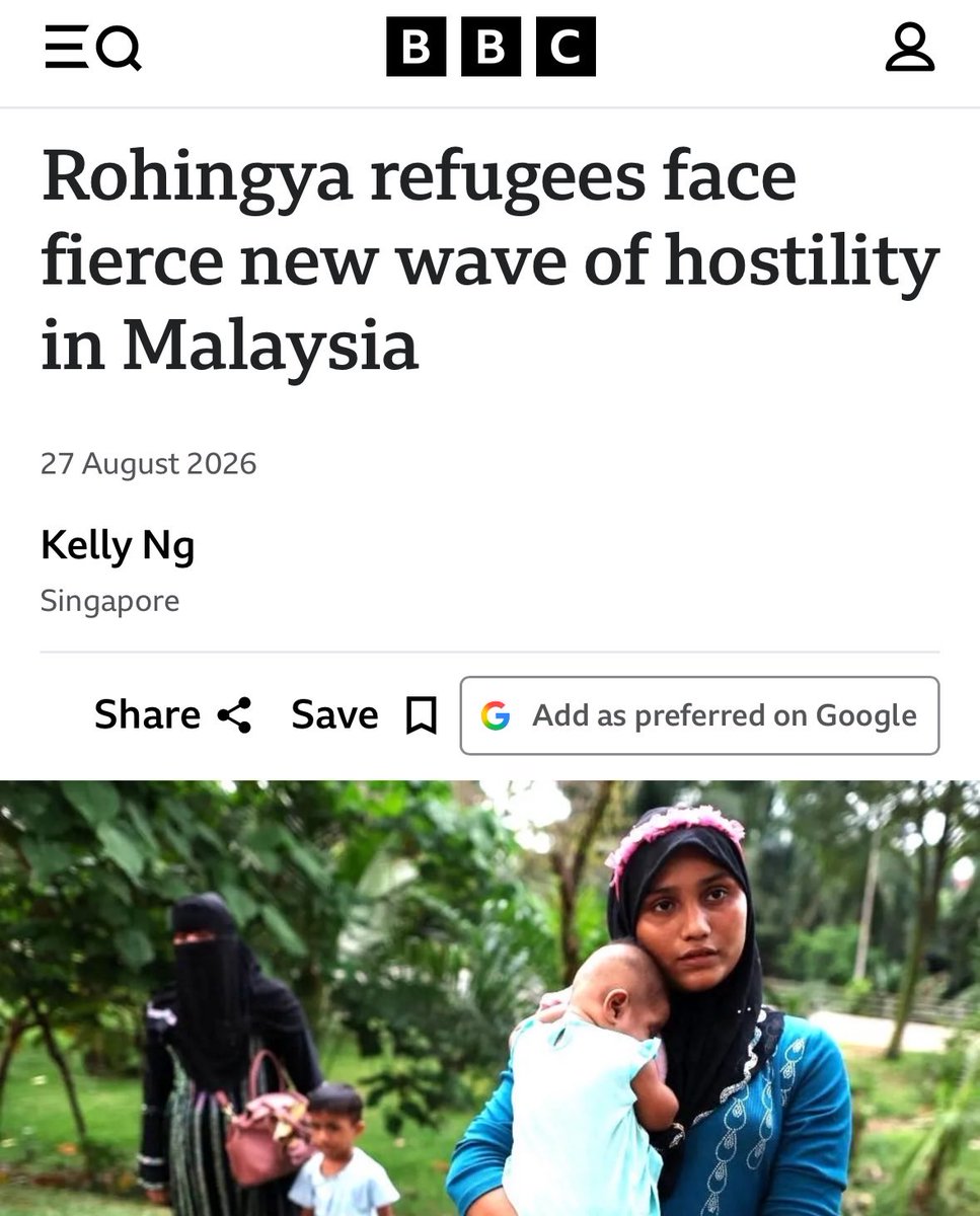bitcoinmalaya's tweet photo. Ironically the writer Kelly Ng is a Singaporean

As a matter of fact…

Malaysia hosts 215,000+ registered refugees and asylum-seekers. About 126,000 are Rohingya. 

That is a load Singapore refused in 2015.

Singapore’s line then was simple: “we are small, we do not take refugees, send them to a third country.” Malaysia became that country.

A community that stays for >10 years will want work, school and a future. Naturally Rohingya refugees will want more and fight for more.

Temporary shelter that never end ➡️ becomes a settlement question

Malaysia is now dealing with that, while others write lectures from their comfort zone

Be thankful Malaysia absorbed what richer neighbours would not

Last but not least, DO NOT pretend the social cost is imaginary