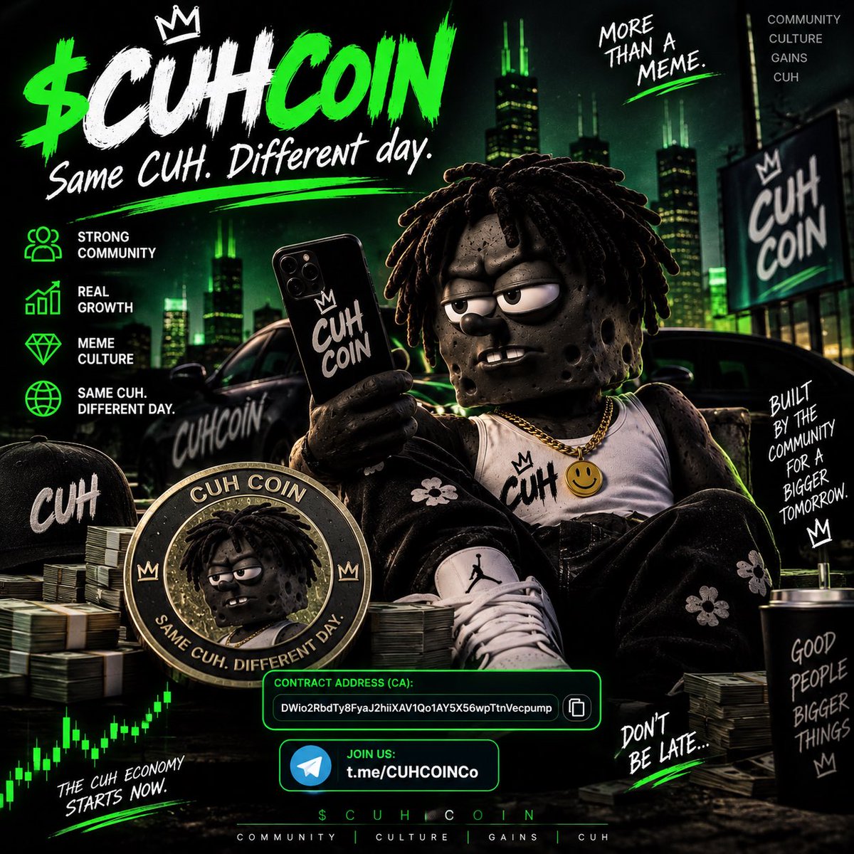 CUHCOINSOL_'s tweet photo. 🟢 THE CUH ECONOMY IS BACK.

Built different. Moving different.

$CUHCOIN
Same CUH. Different day. 👑

CA: DWio2RbdTy8FyaJ2hiiXAV1Qo1AY5X56wp-TtnVecpump

🗣️ Community. Culture. Gains. CUH. https://t.co/RxpDAjciCM