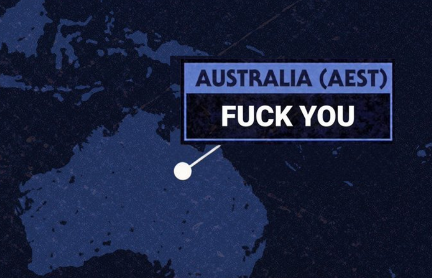gogar6s's tweet photo. @HalloweenTVG fuck you Australia 😂😂😂 https://t.co/ajISDOyiAM
